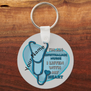 Blue Heart Ophthalmic Nurse Keychain