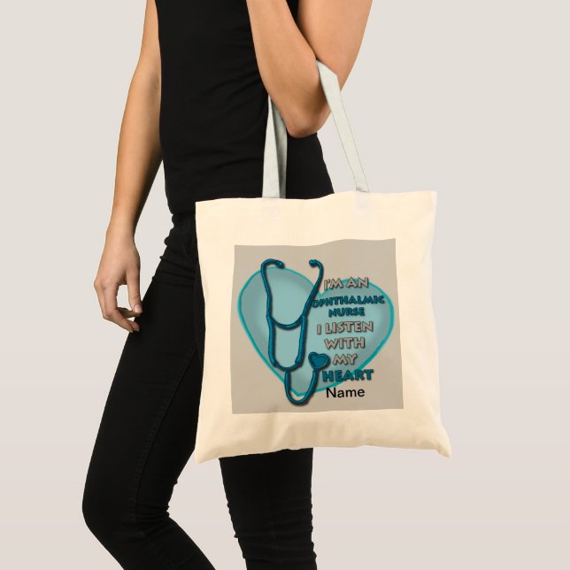 Blue Heart Ophthalmic Nurse Tote Bag (Front (Product))