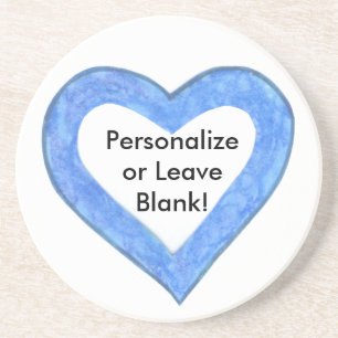 Blue Heart Outline Coaster
