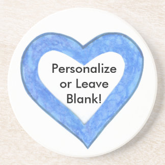 Blue Heart Outline Coaster