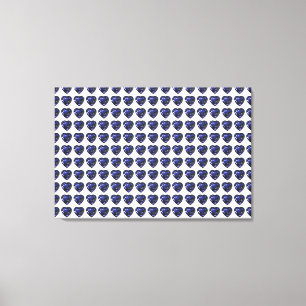 Blue Heart Pattern Canvas Print