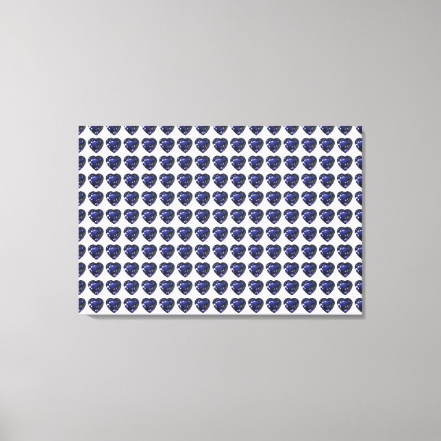 Blue Heart Pattern Canvas Print (Front)