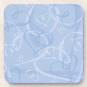 Blue heart pattern coaster