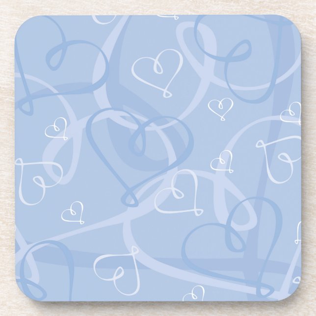 Blue heart pattern coaster (Front)
