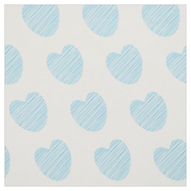 Blue Heart Pattern Fabric (Swatch)