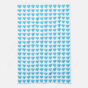 Blue Heart Patterned Kitchen Towel