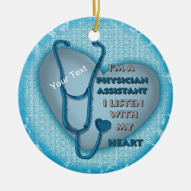 Blue Heart Physician Assistant ornament (Front)
