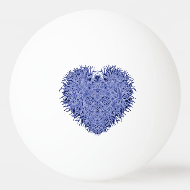 Blue Heart Ping Pong Ball (Back)