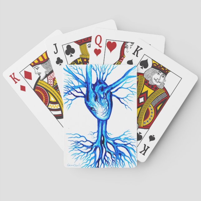 Blue heart playing cards (Back)