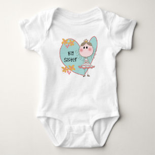 Blue Heart Princess Big Sister Baby Bodysuit