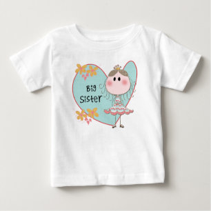 Blue Heart Princess Big Sister Baby T-Shirt