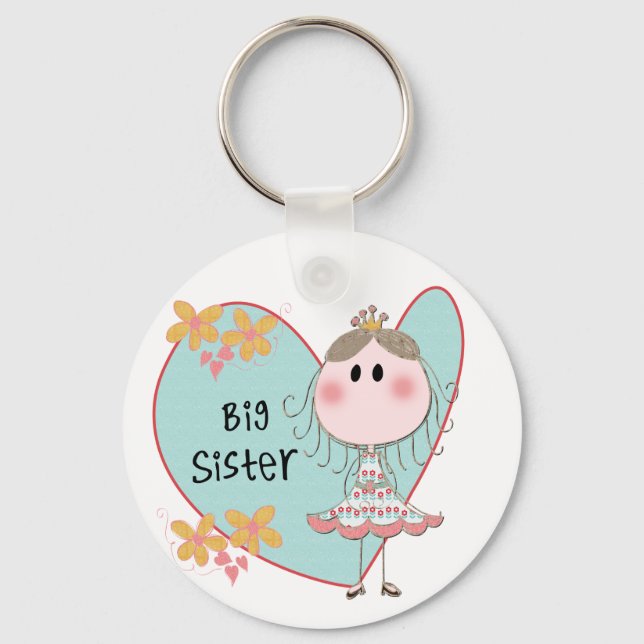 Blue Heart Princess Big Sister Keychain (Front)