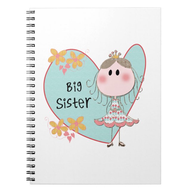 Blue Heart Princess Big Sister Notebook (Front)