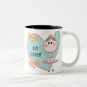 Blue Heart Princess Big Sister Two-Tone Coffee Mug