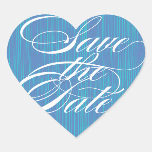 Blue Heart Save the Date Envelope Seal