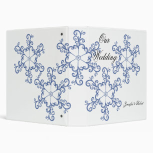 Blue Heart Snowflake Wedding Album Binder