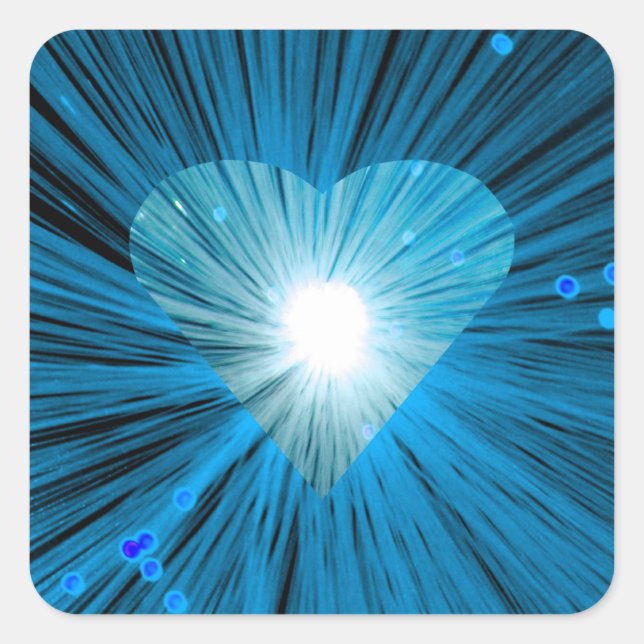 Blue Heart sticker square (Front)