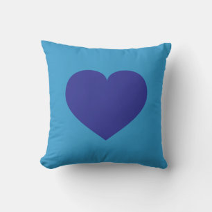 Blue Heart Throw Pillow