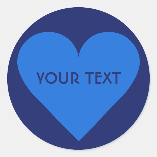 Blue Heart Valentine custom stickers (Front)