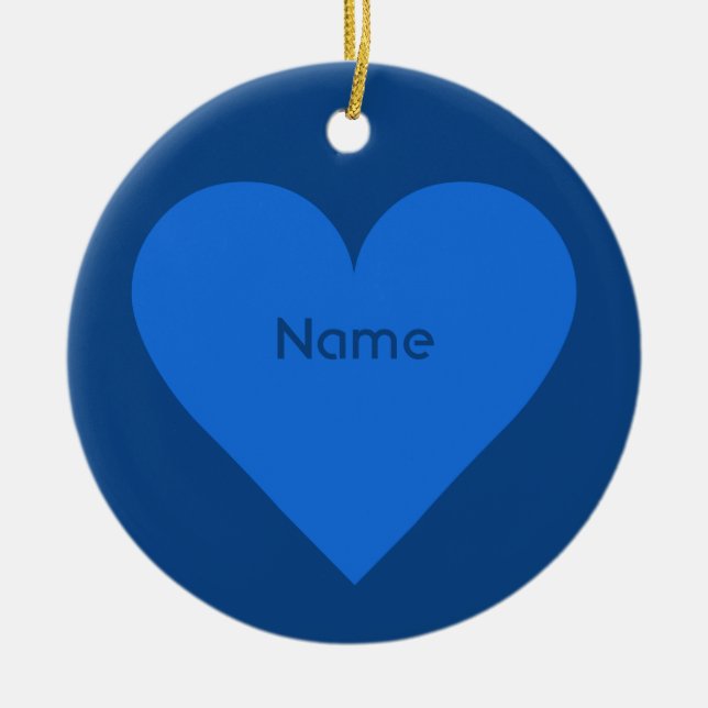 Blue Heart Valentine ornement personnalisé (Devant)