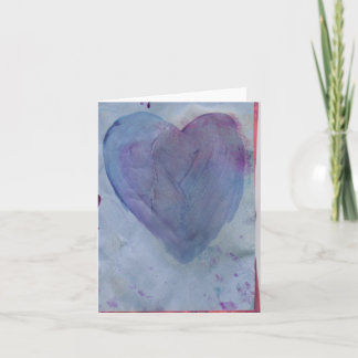 Blue Heart Watercolor Note Card