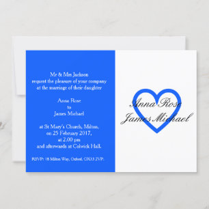 Blue Heart Wedding Invitation