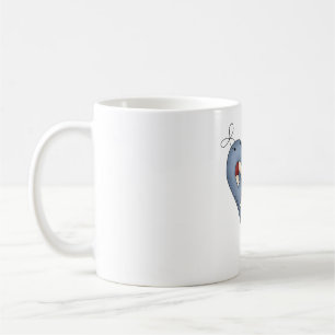 Blue Heart with Candy Canes Country Christmas Coffee Mug
