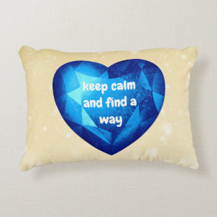 Blue Heart with Quote Accent Pillow