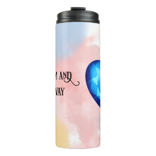 Blue Heart with Quote Thermal Tumbler