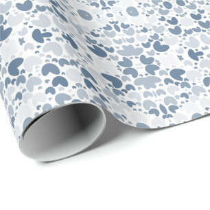 Blue heart wrapping paper