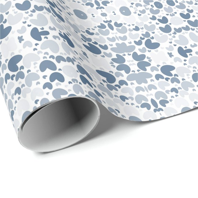 Blue heart  wrapping paper (Roll Corner)