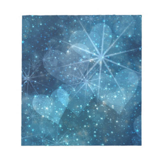Blue Hearts And Stars Notepad