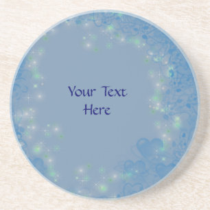Blue Hearts Design Customizable Coaster