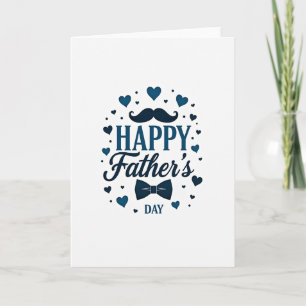 Blue Hearts Fathers Day Icon Card