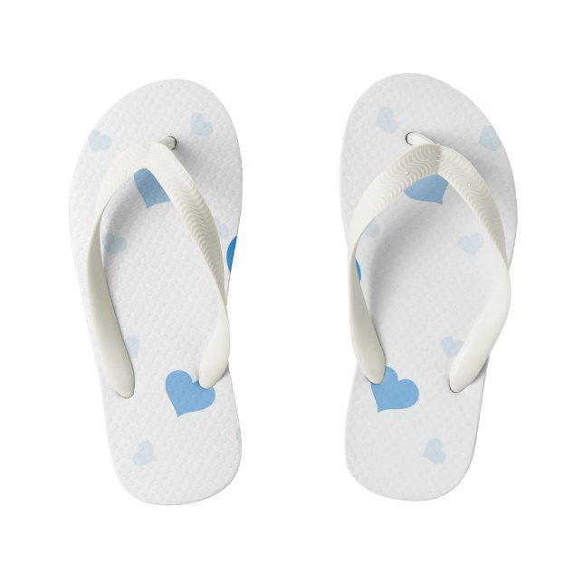 blue hearts flip flops (Footbed)