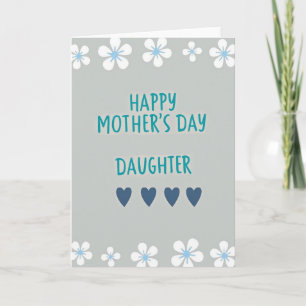 Blue Hearts Mothers Day Wish Card