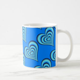 Blue hearts mug