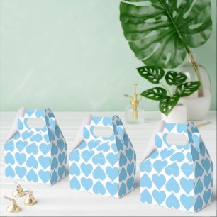Blue Hearts Pattern, Romantic, Love Favor Box