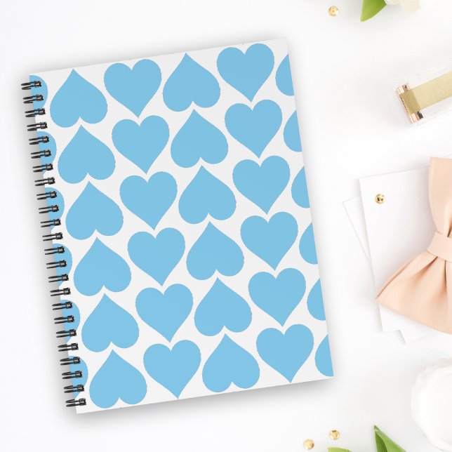 Blue Hearts Pattern, Romantic, Love Notebook (Creator Uploaded)