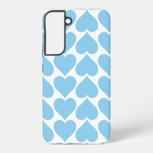 Blue Hearts Pattern, Romantic, Love Samsung Galaxy Case