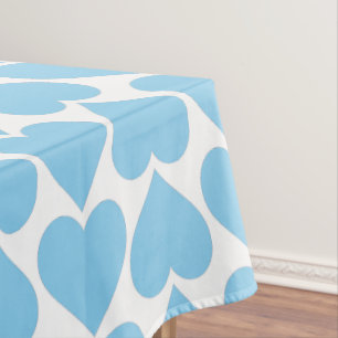 Blue Hearts Pattern, Romantic, Love Tablecloth