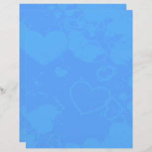 Blue Hearts Pattern Scrapbook Paper