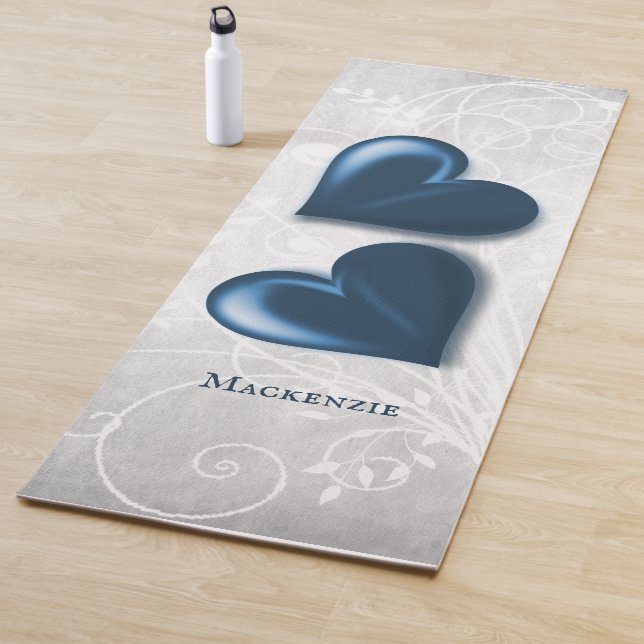 Blue Hearts Personalized Yoga Mat (In Situ)