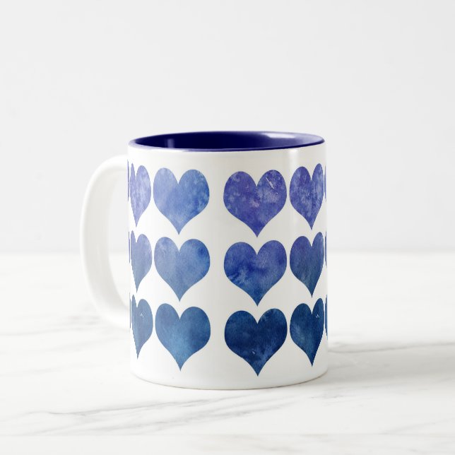   Blue Hearts Romance  Love Mug (Front Left)