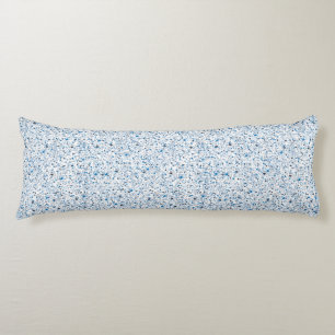 Blue Hearts Splatter Paint, Speckled Body Pillow