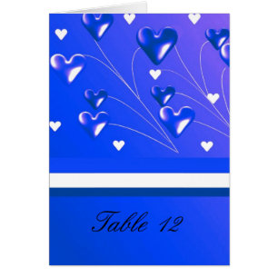 Blue Hearts Table Seating Card