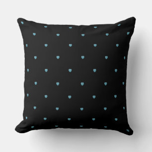 Blue Hearts Throw Pillow