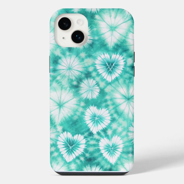 Blue Hearts Tie Dye iPhone Case (Back)