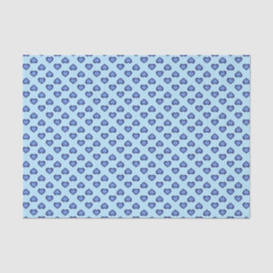 Blue Hearts Tissue Paper
