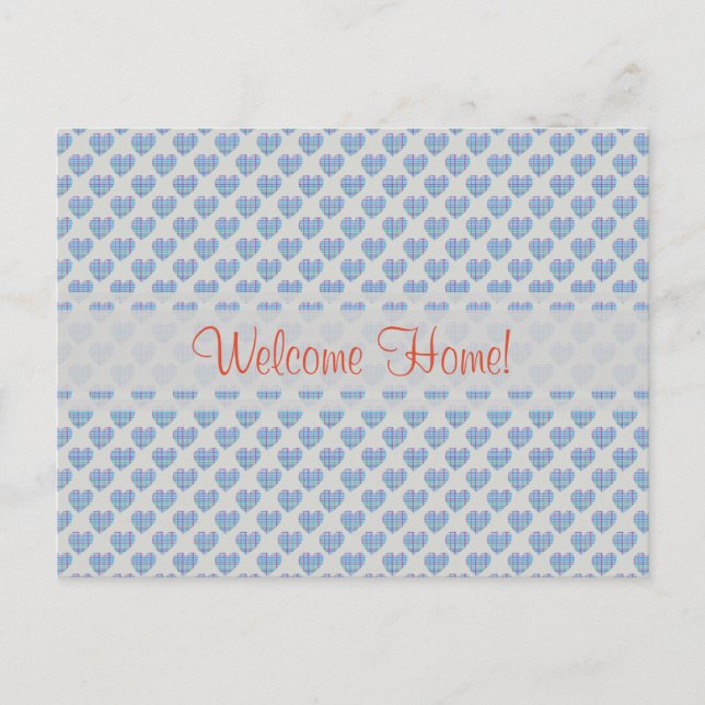Blue hearts Welcome Home! Postcard (Front)